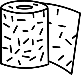 Sandpaper roll black and white clipart