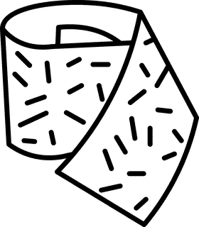 Sandpaper small roll black and white clipart