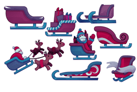 Santa sleigh vector