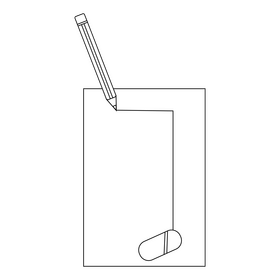 Pencil and eraser drawing black and white clipart