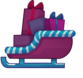 Santa sleigh gifts clipart