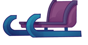 Santa sleigh wide clipart