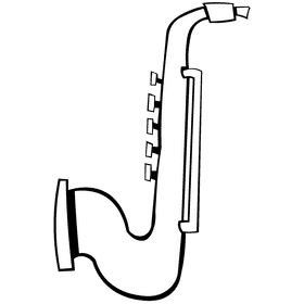 Saxophone buttons black and white clipart