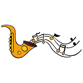 Saxophone notes clipart