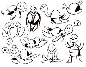 Sea turtle black and white vector