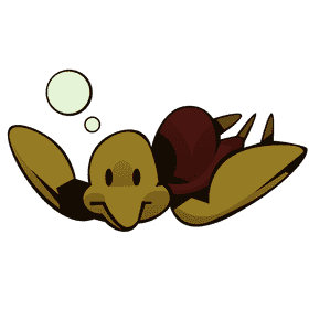 Sea turtle bubbles clipart