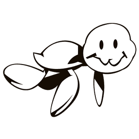 Sea turtle side black and white clipart