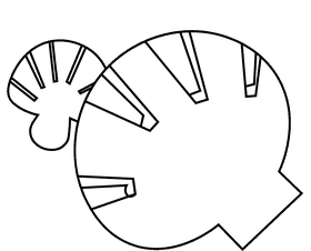 Seashell couple black and white clipart