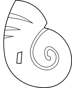Seashell spiral black and white clipart