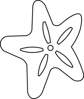 Seashell star black and white clipart