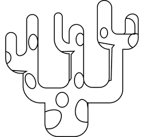 Sea weed holes black and white clipart