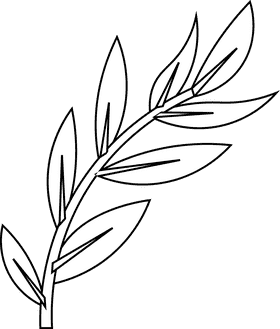 Sea weed leaves black and white clipart