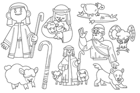 Shepherd black and white vector