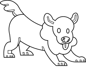 Shepherd dog black and white clipart