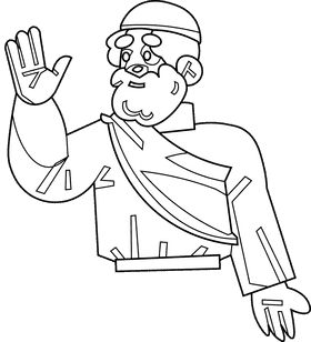 Shepherd greeting black and white clipart