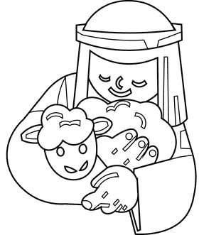 Shepherd hug black and white clipart