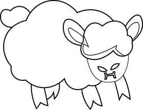 Shepherd sheep black and white clipart