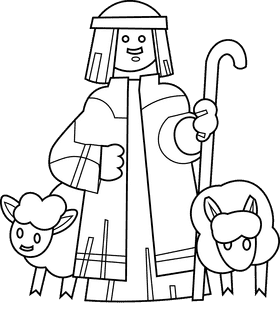 Shepherd standing black and white clipart