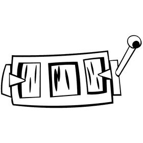 Slot machine active black and white clipart