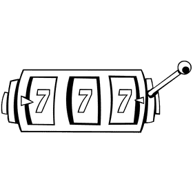 Slot machine jackpot black and white clipart