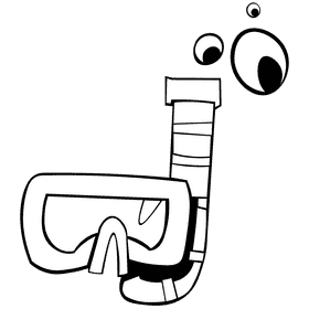 Snorkel bubbles black and white clipart