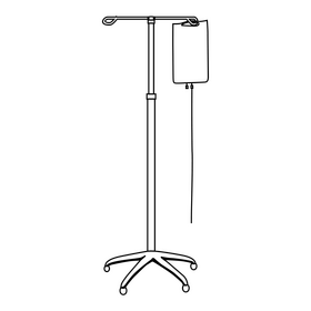 IV stand black and white clipart