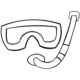 Snorkel chip black and white clipart