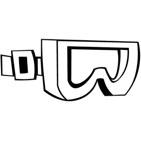 Snorkel mask black and white clipart