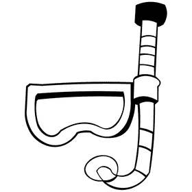 Snorkel minimalistic black and white clipart