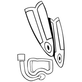 Snorkel set black and white clipart