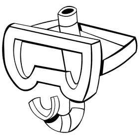 Snorkel side black and white clipart