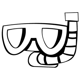 Snorkel standart black and white clipart