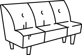 Sofa borderless black and white clipart