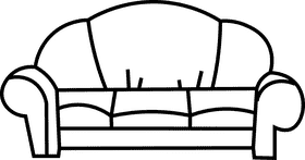 Sofa puff black and white clipart