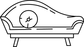 Sofa round pillow black and white clipart