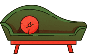 Sofa round pillow clipart