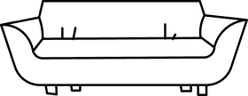 Sofa sharp black and white clipart