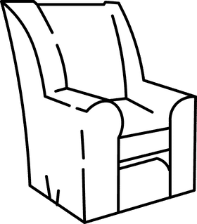 Sofa square black and white clipart