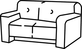 Sofa stiff black and white clipart