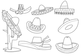 Sombrero black and white vector