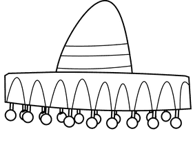 Sombrero balls black and white clipart