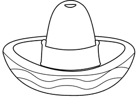 Sombrero line black and white clipart