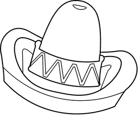 Sombrero small black and white clipart