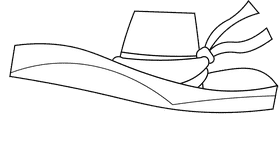 Sombrero wide black and white clipart