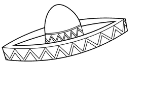 Sombrero zig zag black and white clipart