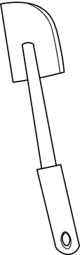 Spatula bladelike black and white clipart