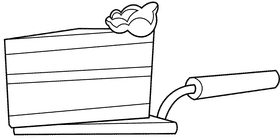 Spatula cake black and white clipart