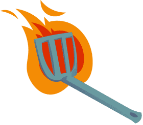 Spatula fire clipart