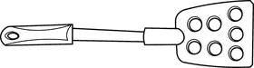 Spatula modern black and white clipart