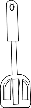 Spatula black and white clipart